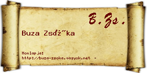 Buza Zsóka névjegykártya